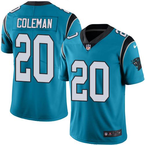 Nike Panthers #20 Kurt Coleman Blue Men's Stitched NFL Limited Rush Jersey